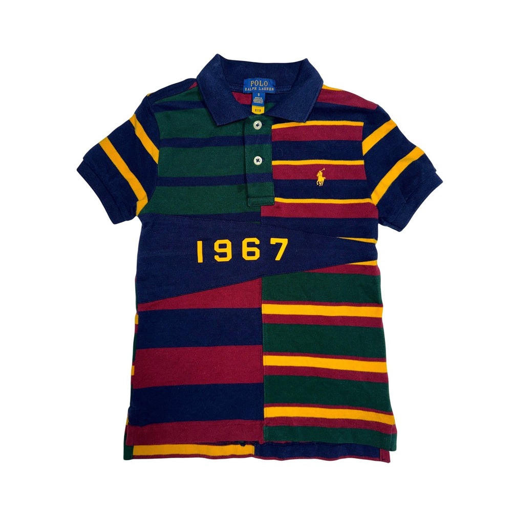 Polo Ralph Lauren Kids Multi Color Block Striped 1967 Polo Shirt Size 5